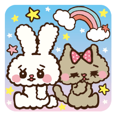 Japanese "Kawaii"Rabbit& Cat