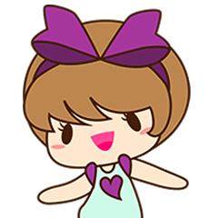 Saki, Cute girl with purple ribbon