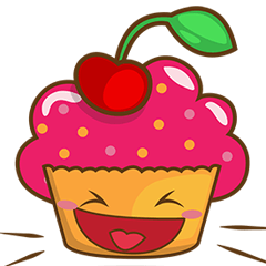 Stiker cupcake yang imut dan cute