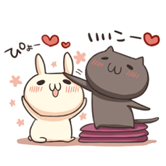 Shiro the rabbit & kuro the cat