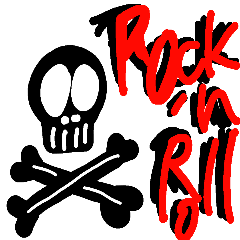 Punk rock and roll skull art