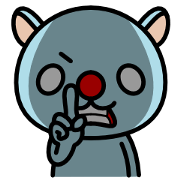 Red nose and one eyebrow man
