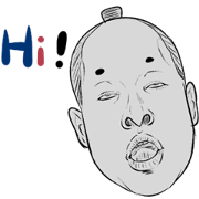 Funny face sticker(Man/English)