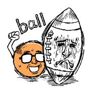A musing ball character!