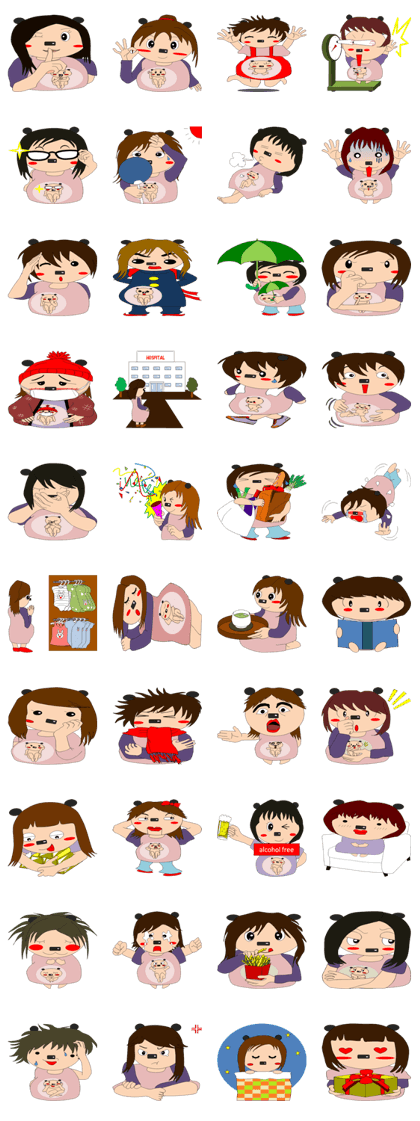 The stickers of pregnant women