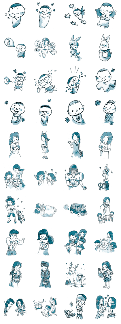 The Bluey sweet watercolour family