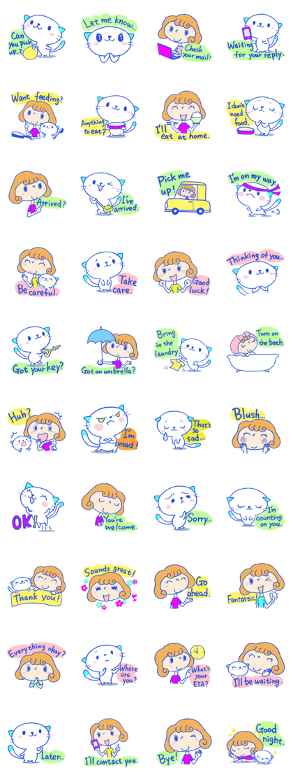 Family Conversation Stickers in English