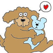 Funy poodle like of human.