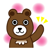 Sticker of bear in japanese