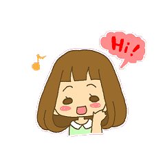 The Girl Wears Her Hair In Bangs Line Stickers Line Store The Girl Wears Her Hair In Bangs Line Stickers Line Store