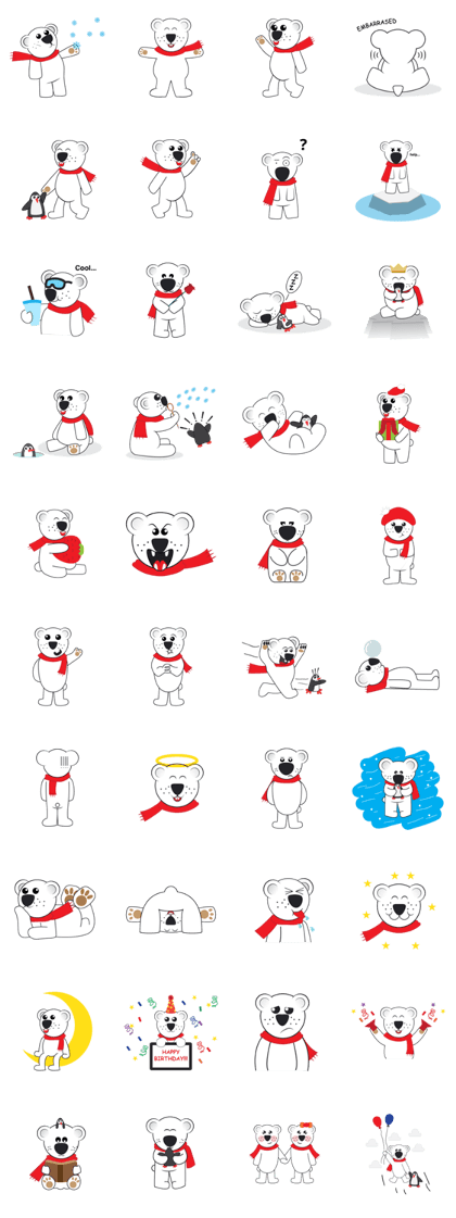 Polar Bear - Funny Sticker Set - (EN)