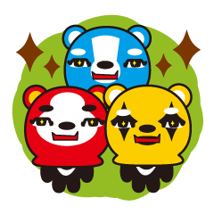 Tiga hewan beruang mask