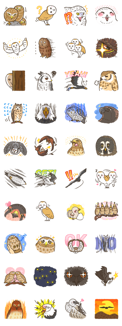 Raptors sticker (Owl,Eagle,Hawk,etc.)