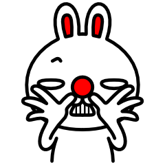 赤鼻で片眉毛なウサギの表現
