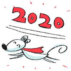 年賀状2020年！あけおめネズミ君とお正月★