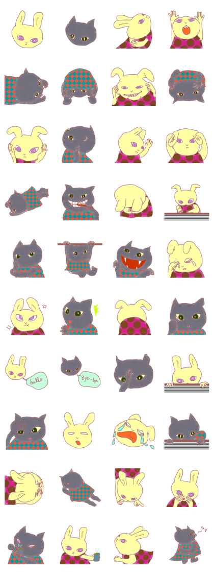 poker face hare and kitten
