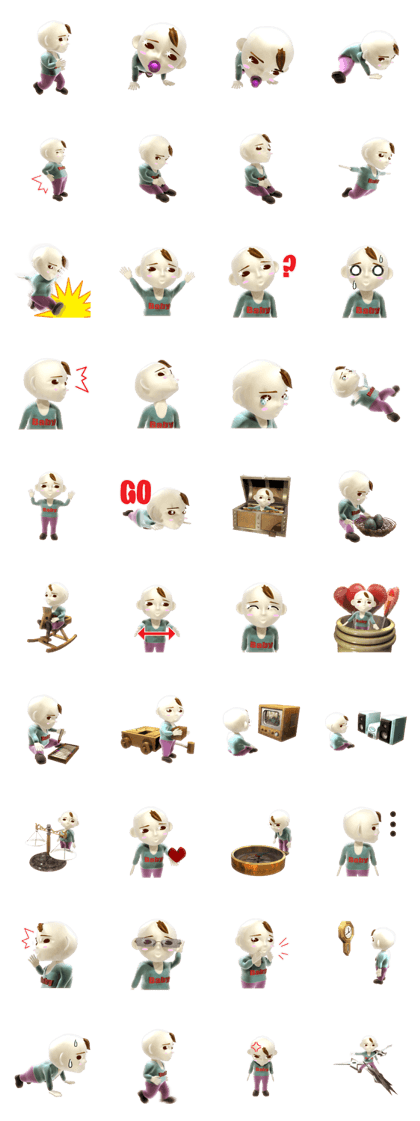 Funky baby 3D sticker