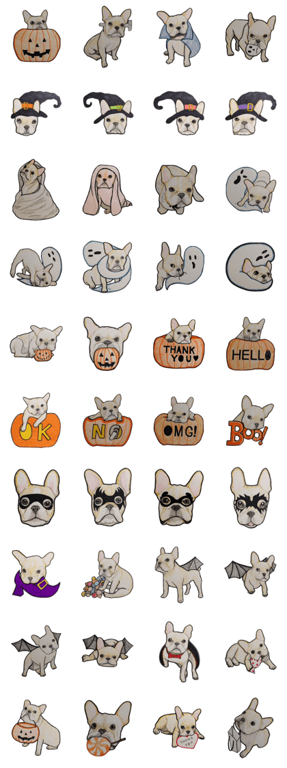 Halloween French bulldog Sticker