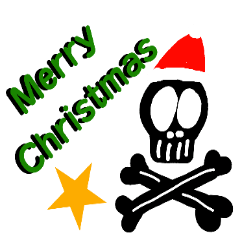 A skull Christmas that likes PUNK rock