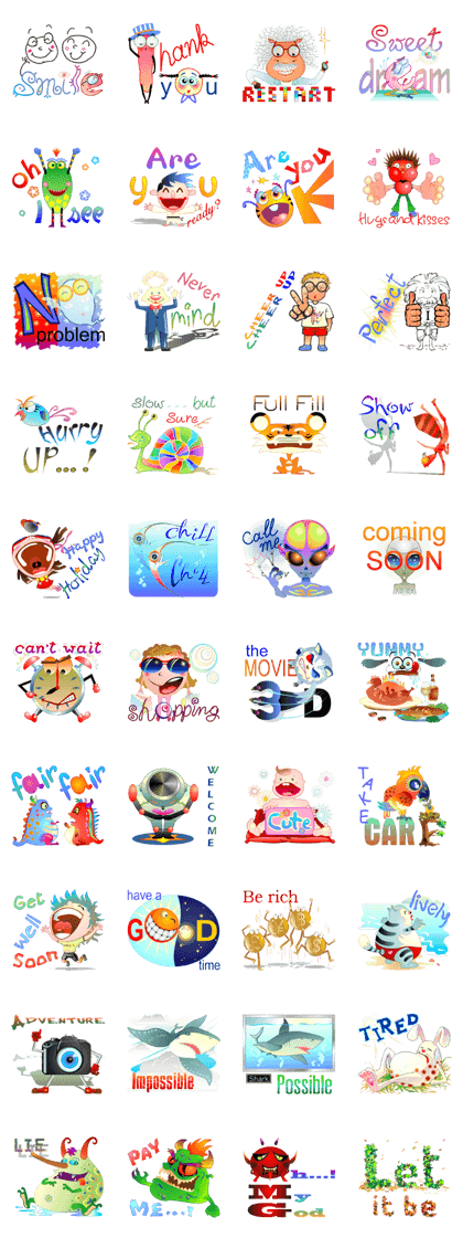 Fantastic Cartoon Words Line 2