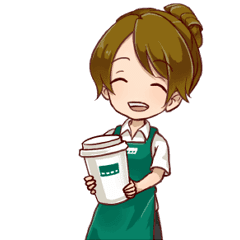 癒しキャラのカフェ店員さん Line スタンプ Line Store