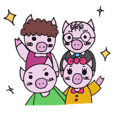 cute pig family