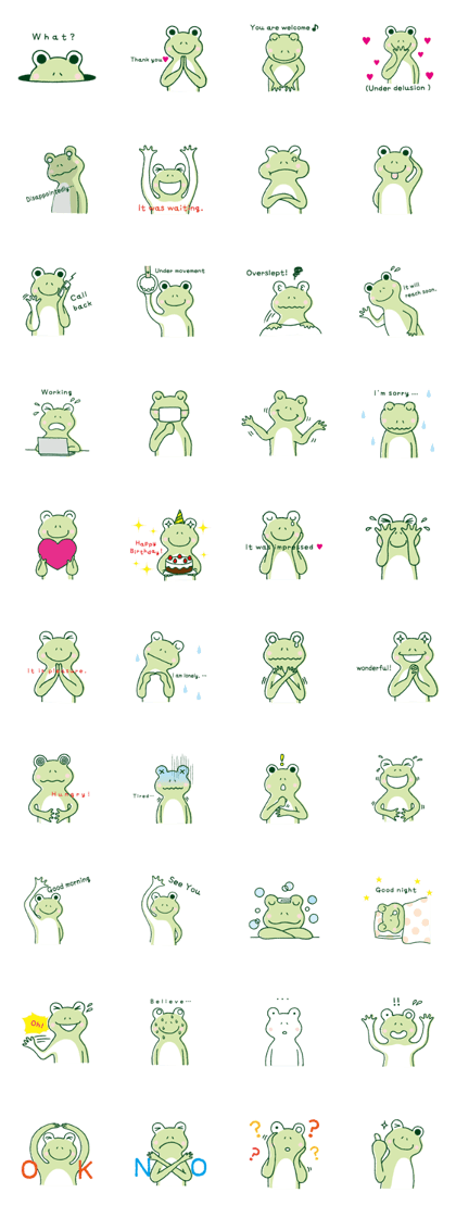 The lovely sticker of a frog