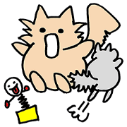 The small fat kitten and long hair cat The small fat kitten and long hair cat