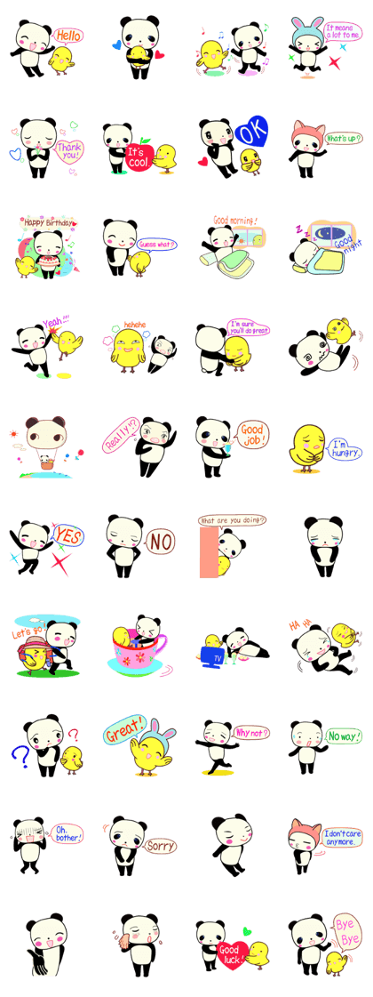 Pandachan and Hiyokokochan (English)