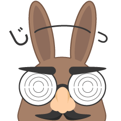rabbit wearing nose glasses, daily chat