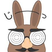 rabbit wearing nose glasses, daily chat
