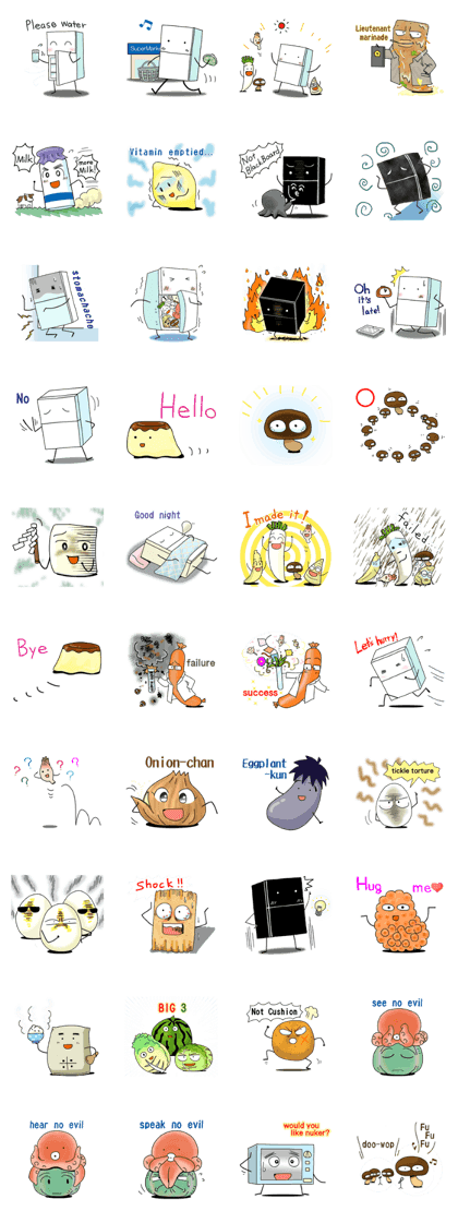 Fridge-kun and edible friends