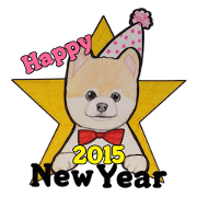Happy New Year Pomeranian Sticker