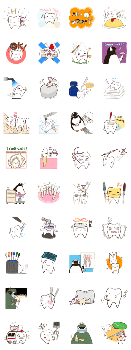 tooth,bug&penguin tooth,bug&penguin