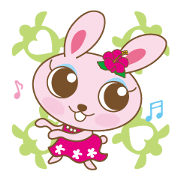 Rabbit which dances hula   "nani"