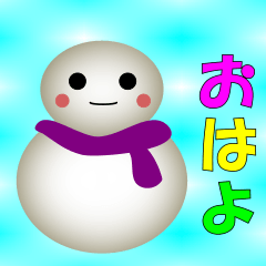 snowman animated stickers POKODARUMA