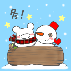 Simple sticker of Shirokumatan winter2.