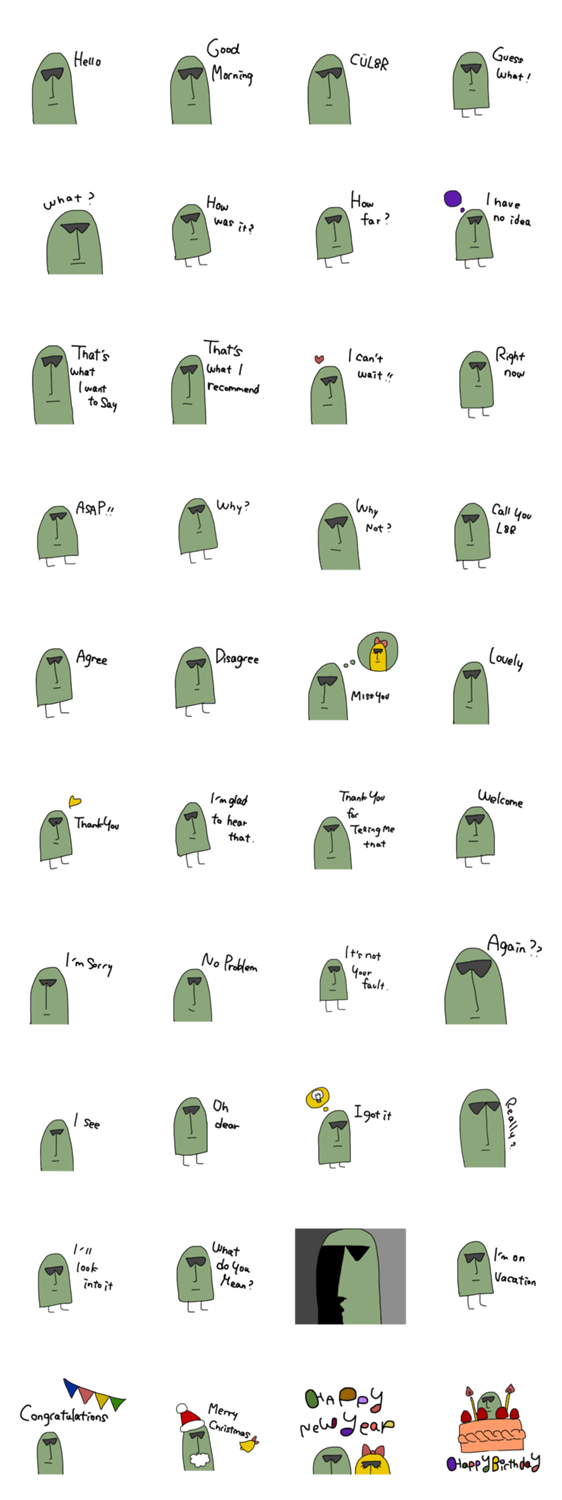 英語を嗜むモアイ Lineクリエイターズスタンプ Stamplist 英語を嗜むモアイ Lineクリエイターズスタンプ Stamplist