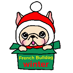 French Bulldog sticker for winter use