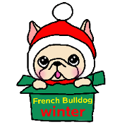 French Bulldog sticker for winter use