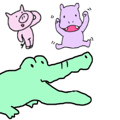 Alligator, Pig & Hippopotamus