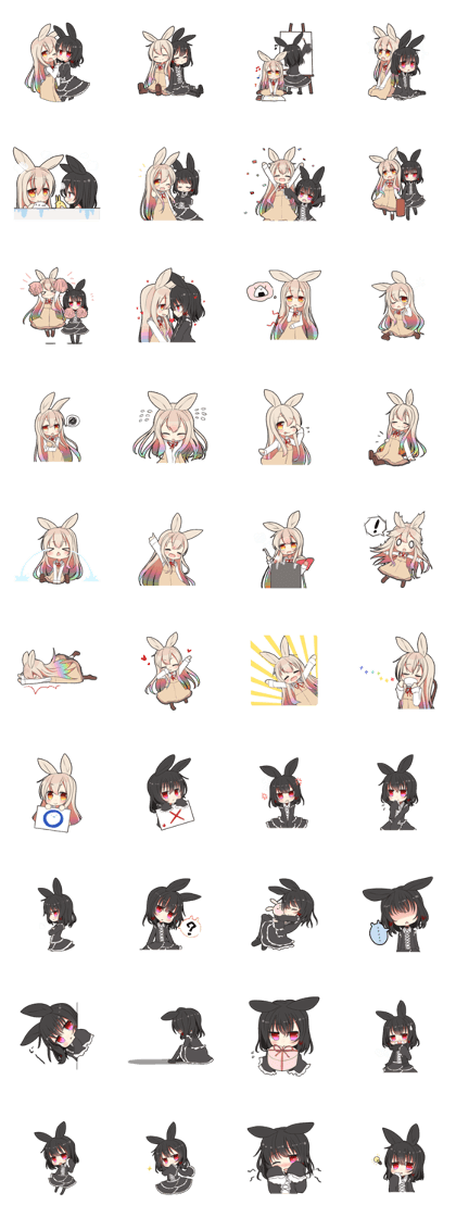 Rainbow & Monochrome Rabbit