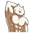 Muscle Cat Sticker