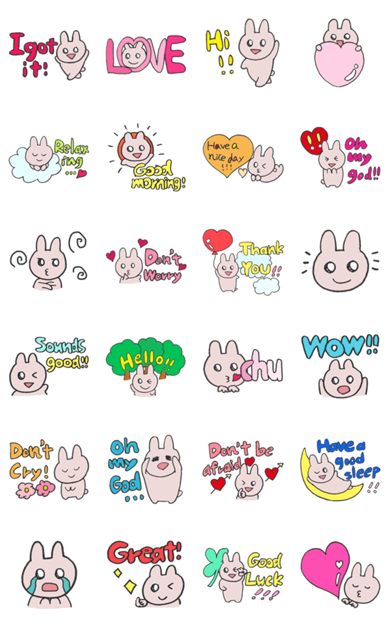 きら目のうさぎ 英語バージョンスタンプ Lineクリエイターズスタンプ Stamplist きら目のうさぎ 英語バージョンスタンプ Lineクリエイターズスタンプ Stamplist