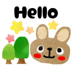 Brown rabbit Rabbisuke everyday sticker