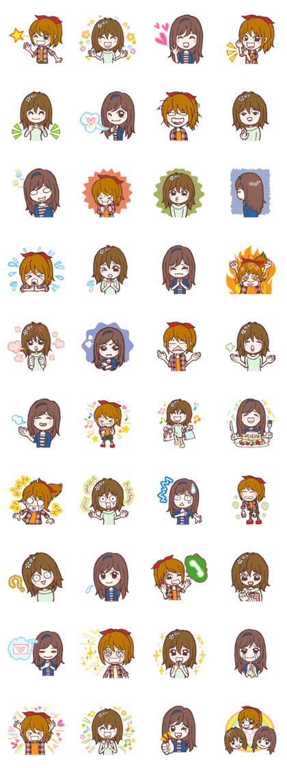 Stickers of colorful girls Stickers of colorful girls