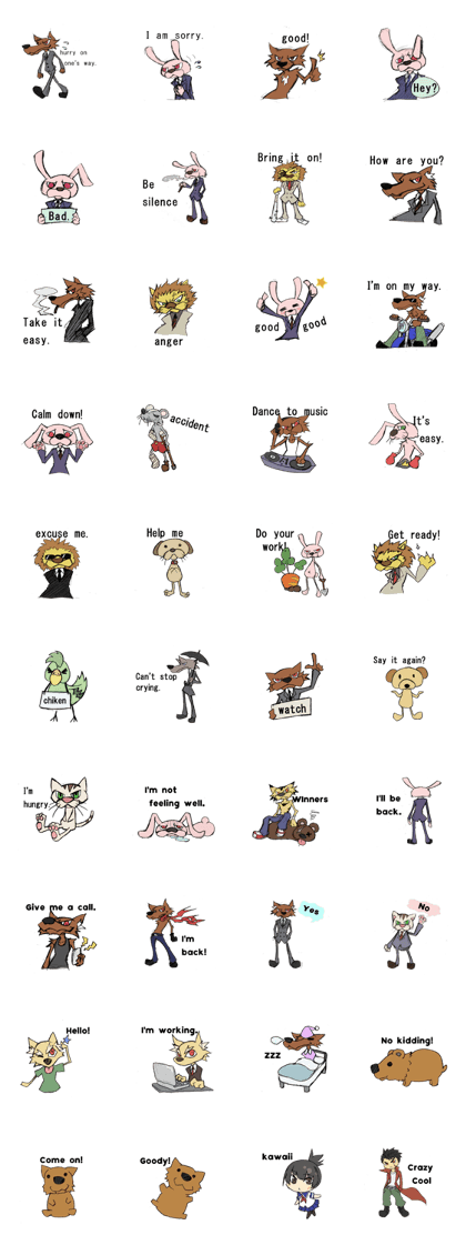 cartoon manga animal Sticker