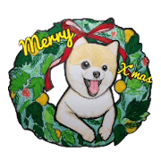 Merry Christmas pomeranian sticker