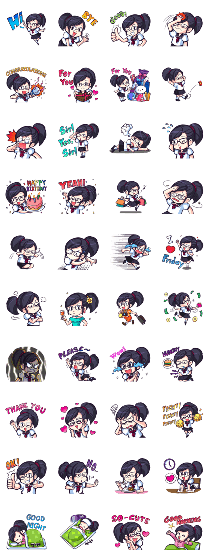 Titari Ridory Glasses Girl with ponytail Titari Ridory Glasses Girl with ponytail