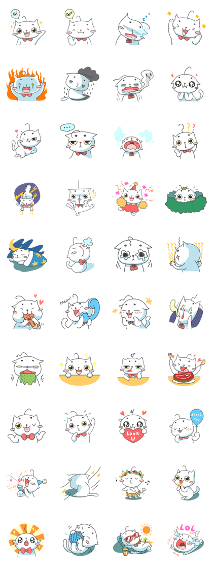 White Cat always act cute